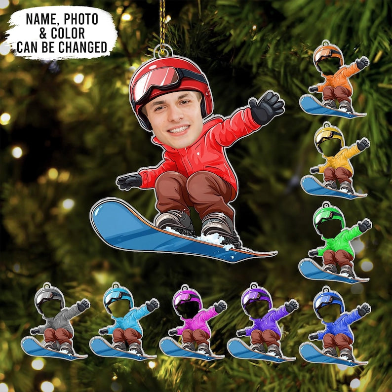 Personalized Snowboard Ornament 2025, Winter Sports Decoration, Christmas Tree Keepsake, Perfect Gift For Snowboard Lovers, Holiday Keepsake