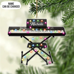 Personalized Keyboard Piano Ornament, 2D Acrylic Christmas Decoration, Music Lover Gift, Holiday Tree Keepsake For Pianists 2025,