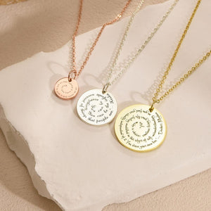 Personalized Quote Text Necklace, Message Necklace, Mantra Scripture Verse Book Song Lyric, Song Lyric Scripture Verse, Christmas Gift