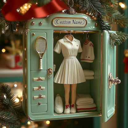 Personalized Tennis Locker Acrylic Ornament, Custom Sports Christmas Decor 2026, Unique Gift For Tennis Player And Coach