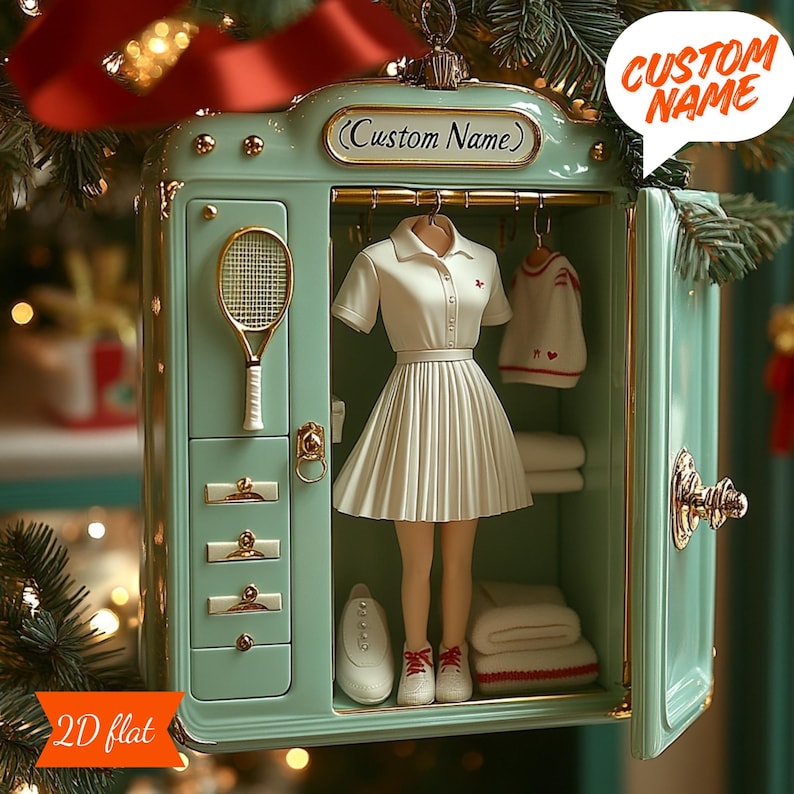 Personalized Tennis Locker Acrylic Ornament, Custom Sports Christmas Decor 2026, Unique Gift For Tennis Player And Coach