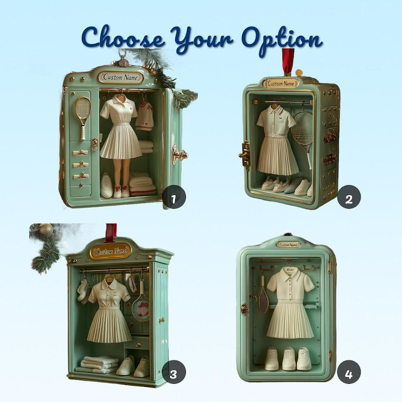 Personalized Tennis Locker Acrylic Ornament, Custom Sports Christmas Decor 2026, Unique Gift For Tennis Player And Coach