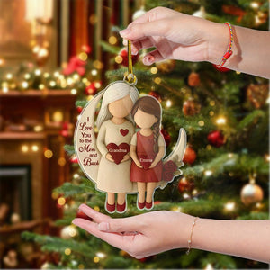 Personalized Grandma Grandchild Ornament, Custom I Love You to the Moon and Back Ornament, Family Christmas Gift, Grandparent Keepsake