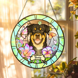 Custom Pet Portrait Stained Glass , Personalized Dog Portrait from Photo, Handmade Pet Keepsake, Pet Loss Gifts, Dog Memorial, Home Decor