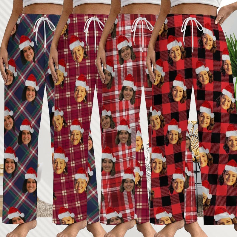 Custom Pajama Pants Photo Print Long Pajama Pants for Women/Mens/grandpa/dog lover,Custom Family Pjs Bottom Christmas Gift for family party