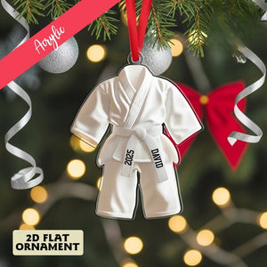 Personalized Karate Uniform Ornaments, Custom Martial Arts Ornaments, Karate Belt With Custom Name,Karate Christmas Gift Ornament, Xmas Gift