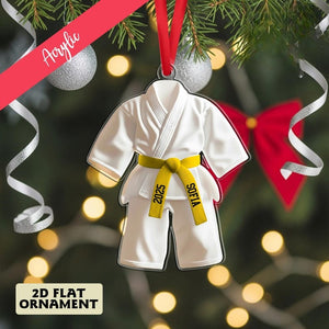 Personalized Karate Uniform Ornaments, Custom Martial Arts Ornaments, Karate Belt With Custom Name,Karate Christmas Gift Ornament, Xmas Gift
