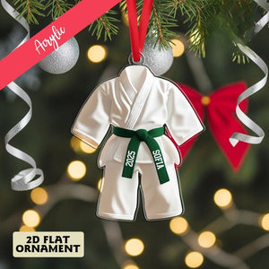 Personalized Karate Uniform Ornaments, Custom Martial Arts Ornaments, Karate Belt With Custom Name,Karate Christmas Gift Ornament, Xmas Gift