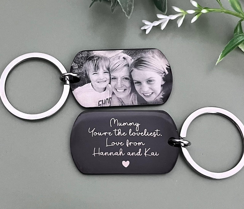Dog Photo Keyring, Pet Photo Keychain, Engraved Custom Dog Name, In Memory of Dog, Pet Remembrance Gift, Loss of DogKeepsake, Personalised