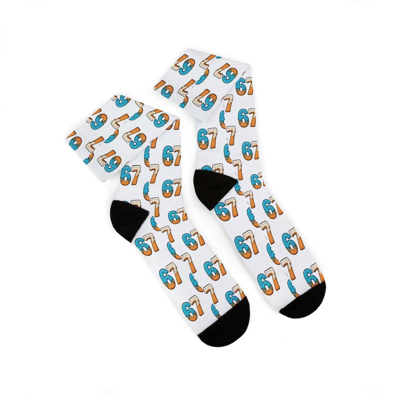 67 Socks Funny 67 Ice Cream Drip Socks Gift Six Seven Meme Funny Mason 67 Baseball Player Gift Birthday 67 Christmas Gift Gen Alpha Socks