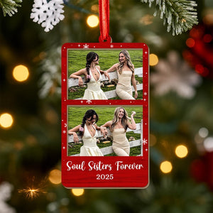 Personalized Photo Strip Ornament, Custom Best Friend Portrait Christmas Gift, Friendship Photo Frame, Besties Ornament, Best Friend Gifts