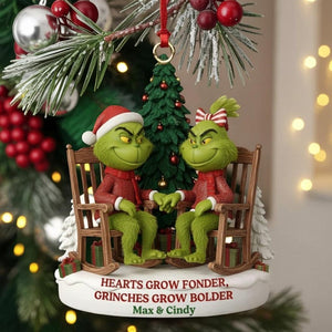 Personalized Grinch Couple Christmas Ornament 2025, Green Monster Couple, Custom Name Couple Gift, Funny Holiday Decor, Anniversary Keepsake