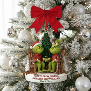 Personalized Grinch Couple Christmas Ornament 2025, Green Monster Couple, Custom Name Couple Gift, Funny Holiday Decor, Anniversary Keepsake