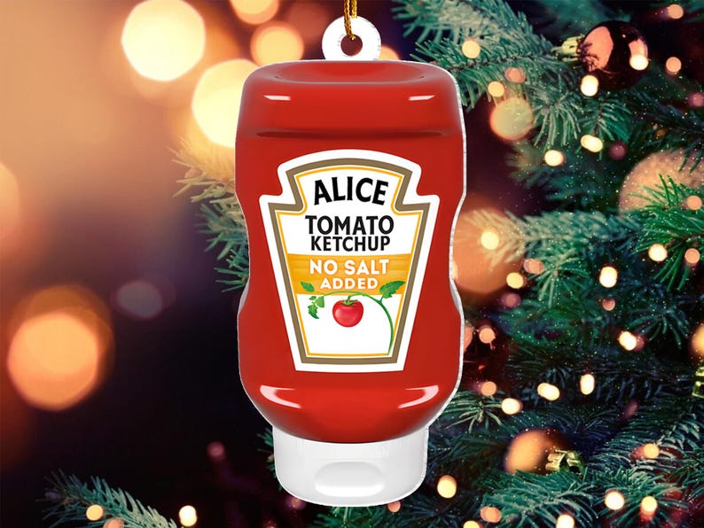 Custom Name Condiments Ornament, Tomatoes Ketchup Ornament, Mayonnaise Ornament, 2025 Christmas Ornament
