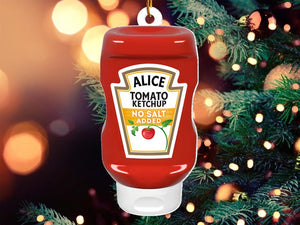 Custom Name Condiments Ornament, Tomatoes Ketchup Ornament, Mayonnaise Ornament, 2025 Christmas Ornament