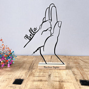 Personalized gift for dog lovers | Dog | Paw and hand stand made of 3D print | Individual gift with name | Pet memorial