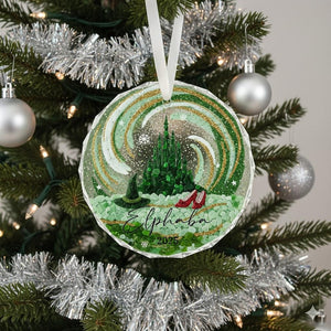 Personalized Elphaba Glass Ornament, Wicked Christmas Ornament, Emerald City Ornament, Oz Fan Keepsake, Broadway Fan Gift, Classic Film Gift