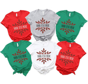 Custom Christmas Shirt Plaid Snowflake Family Name Tee Personalized Holiday Group Shirts Matching Cousin Crew Christmas Party Gift