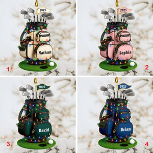 Personalized Golf Bag Ornament 2025, Custom Name Golf Lover Gift, Gifts for Golf Dad, Pro Golfer Xmas Keepsake, Golf Club Christmas Decor