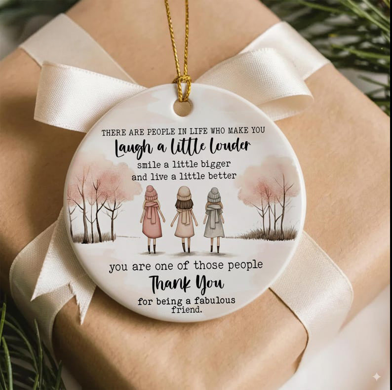 Thank You Friend Ornament, Personalized Friend Christmas Ornament, Friendship Ornament Gift, Custom Friend Gift Ornament 2025, BFF Ornament