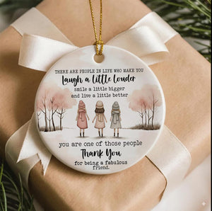 Thank You Friend Ornament, Personalized Friend Christmas Ornament, Friendship Ornament Gift, Custom Friend Gift Ornament 2025, BFF Ornament