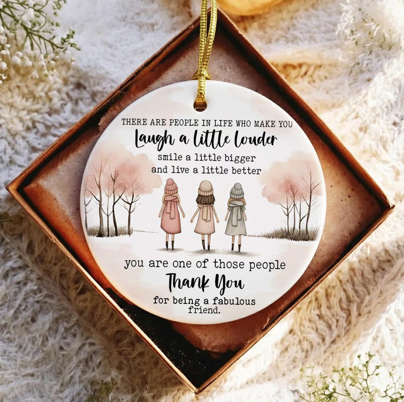 Thank You Friend Ornament, Personalized Friend Christmas Ornament, Friendship Ornament Gift, Custom Friend Gift Ornament 2025, BFF Ornament