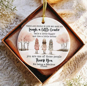 Thank You Friend Ornament, Personalized Friend Christmas Ornament, Friendship Ornament Gift, Custom Friend Gift Ornament 2025, BFF Ornament