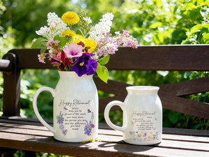 Personalized Happy Retirement Ceramic Flower Vase,Custom Unique Retirement Gifts,Appreciation Gift,Thank You Gift,Teacher Gift,Coworker Gift