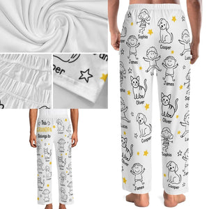 Personalized Grandpa Belongs To Pajama Pants, Custom Christmas Gift