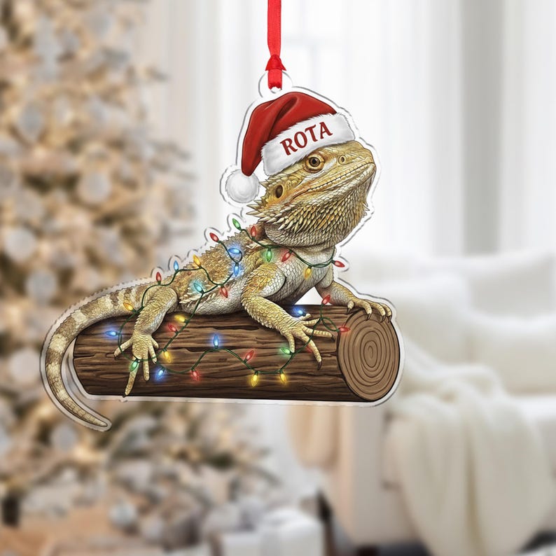 Personalised Bearded Dragon Christmas Ornament | Pet Lizard Gift Holiday Keepsake