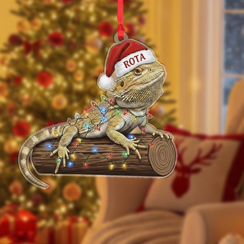 Personalised Bearded Dragon Christmas Ornament | Pet Lizard Gift Holiday Keepsake