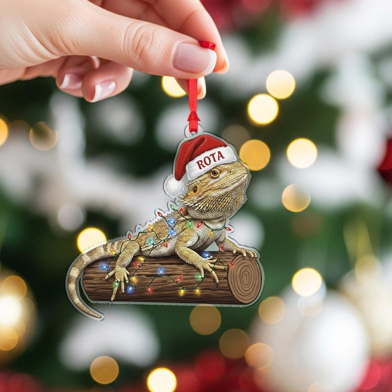 Personalised Bearded Dragon Christmas Ornament | Pet Lizard Gift Holiday Keepsake