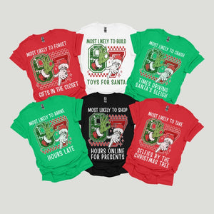 Funny Family Christmas Shirts 6-7 Trend Matching Christmas Tees Custom Most Likely To 6 7 Holiday T-Shirts Group Xmas Six Seven 67 Tshirts