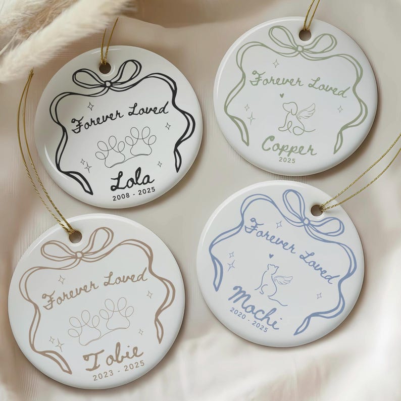 Personalized Pet Memorial Ornament, Rainbow Bridge Custom Pet Ornament, Dog Lover Gift, Cat Lover Gift, Custom Dog Ornament