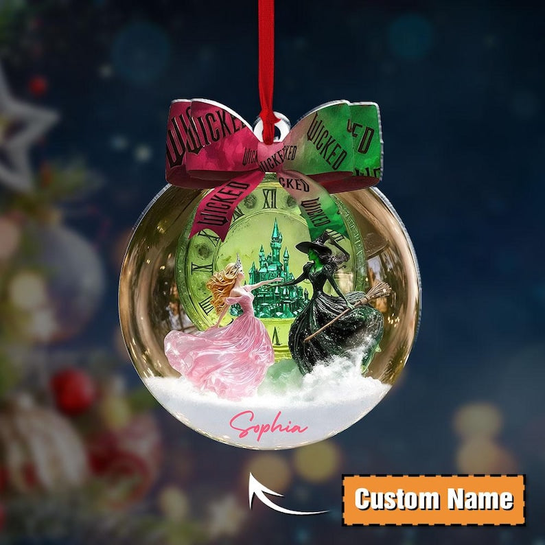 Wicked Inspired 2D FLAT Ornament, Glinda and Elphaba Ornament, Broadway Movie Gift