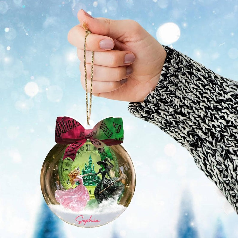 Wicked Inspired 2D FLAT Ornament, Glinda and Elphaba Ornament, Broadway Movie Gift