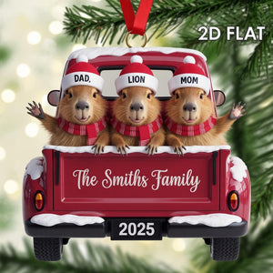 Personalized Capybara Christmas Ornament Custom Animal Family Keepsake, Cute 2025 Holiday Tree Decoration