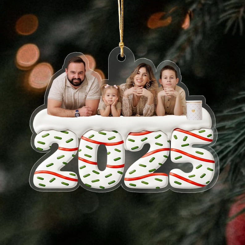 Custom Photo Acrylic Ornament, Family Pet Photo Ornament, Clear Acrylic Decor, Personalized Picture Gift, Christmas Birthday Keepsake