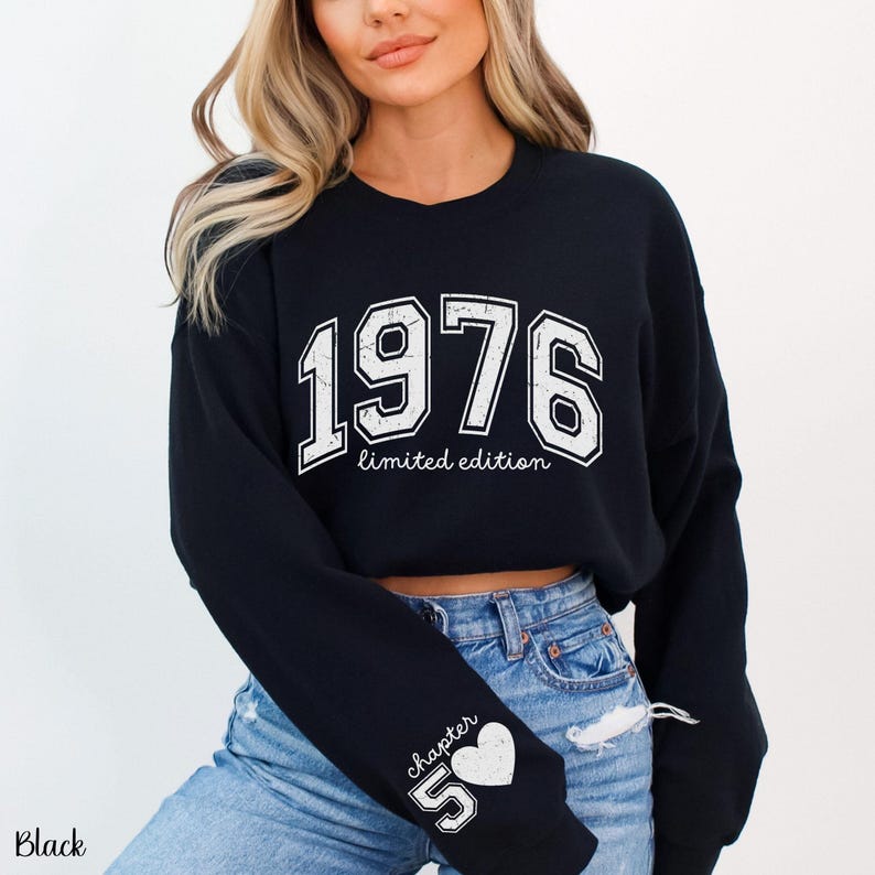 Custom 50th Birthday Sweatshirt, Personalized Limited Edition 1976 Hoodie, Custom Birthday 1976 Year Number Shirt, 50th Birthday Gift
