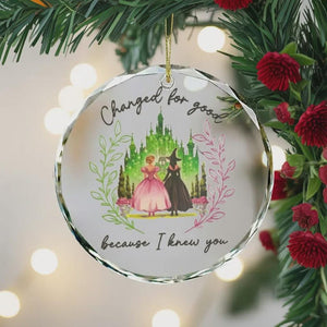 Wicked Musical Glass Ornament, Changed For Good Gift, Elphaba Glinda Ornament, Emerald City Christmas Gift, Personalized Besties Xmas Gift