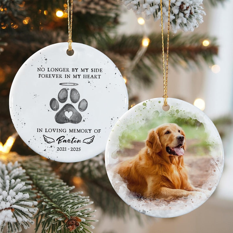 Personalized Dog Christmas Memorial Ornament 2025, Dog Memorial Photo, Loss Of Dog Ornament, In Loving Memory Of Pet, Remembrance Ornament
