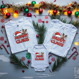 Family Christmas Matching Shirts Mama, Daddy, Baby, Mini Claus Tees & Sweatshirts
