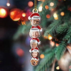 Personalized Photo Funny Face Family Ornament, Acrylic Christmas Ornament, Family Keepsake Ornament, Christmas Tree Decor, Family Gifts