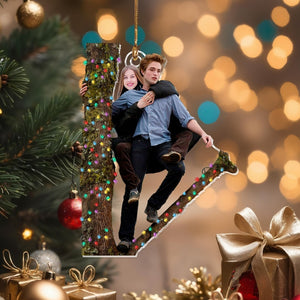 Custom Twilight Couple Photo Ornament | Personalized Acrylic Ornament | Funny Romantic Christmas Gift | Custom Face Ornament Decoration