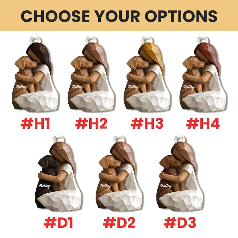 Personalized Dog Memorial Ornament Girl with Dogs Keepsake