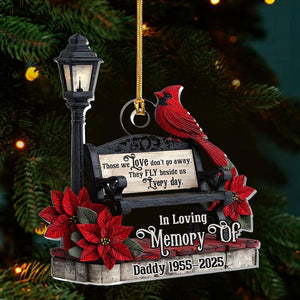 In Loving Memory Ornament, Memorial Cardinal Ornament 2025, Personalized Loss Gift, Those We Love Don t Go Away Remembrance Keepsake