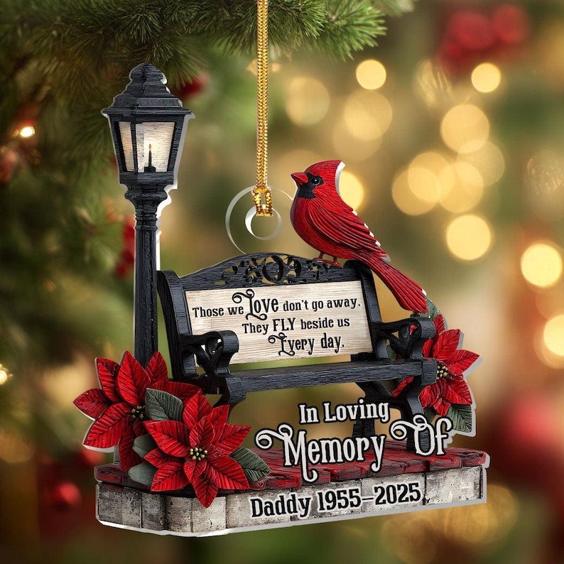 In Loving Memory Ornament, Memorial Cardinal Ornament 2025, Personalized Loss Gift, Those We Love Don t Go Away Remembrance Keepsake