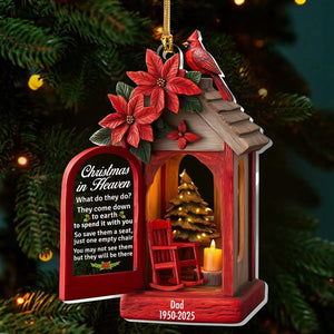 Christmas in Heaven Ornament, Memorial Cardinal Ornament 2025, Personalized In Memory Christmas Gift, Loss of Loved One Remembrance Keepsake