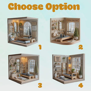 Pilates Room Ornament 2025, Cozy Wellness Studio Miniature, Personalized Christmas Gift For Fitness Lover