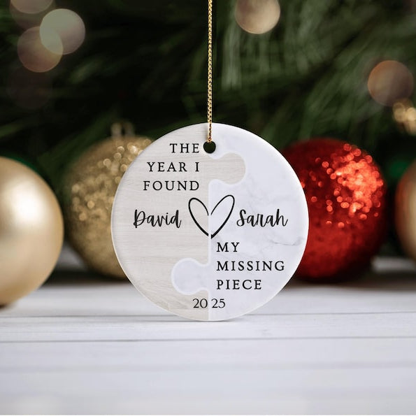 Missing Piece Ornament, The Year I found My Missing Piece, First Christmas Together Ornament First Christmas Together Gifts For Couples Xmas